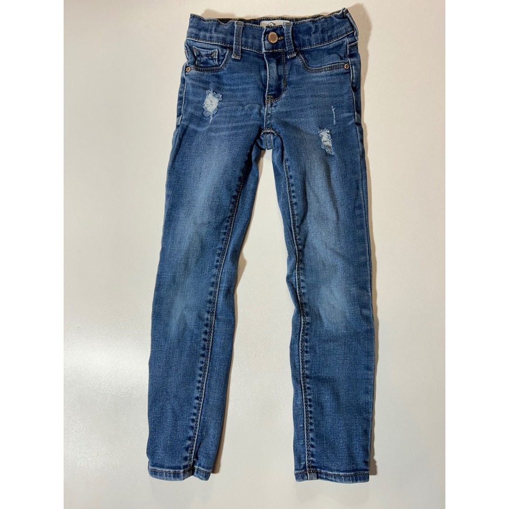 Jordache Super Skinny Jeans Girls 6 Slim Blue Excellent Distressed Denim Pant